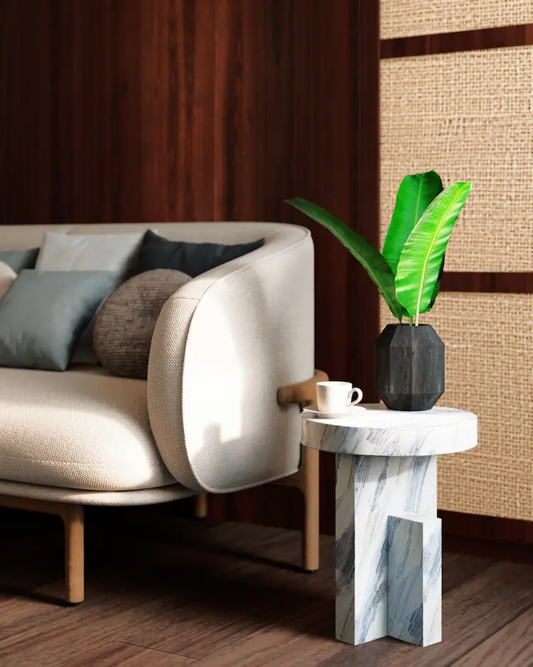 MCM style interior design of living room