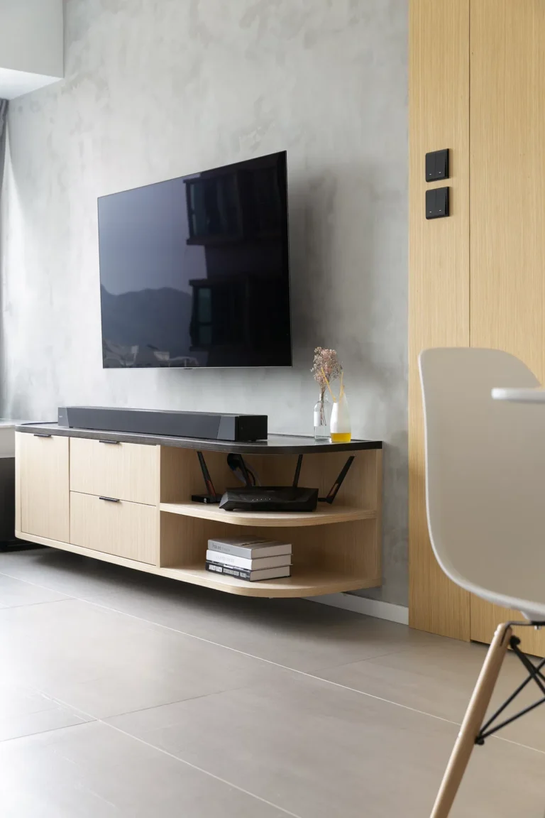 Bellagio living Design with wooden tv cabinet