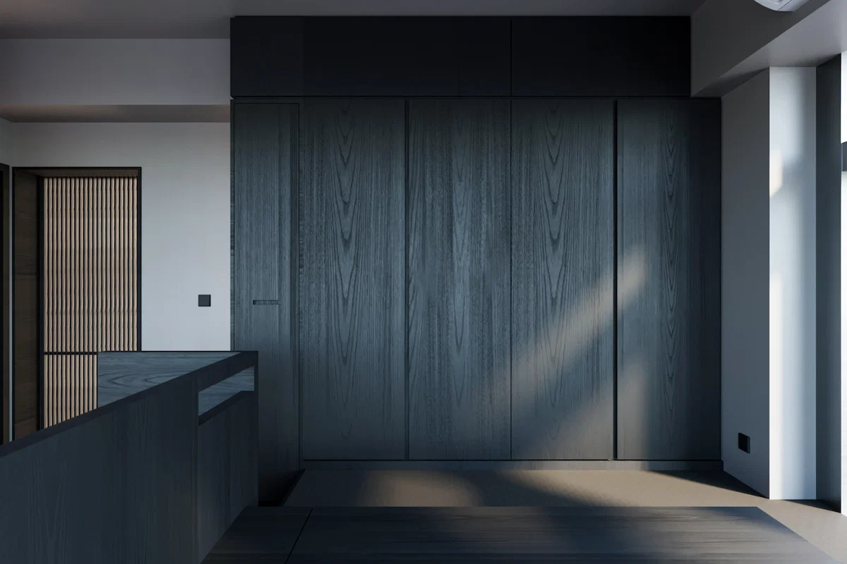 black wooden wardrobes